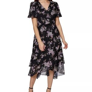 BETSEY JOHNSON Floral Wrap Midi Dress - Size 8
